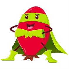Superhero Rosehip Classroom Fruit Transparent Sticker